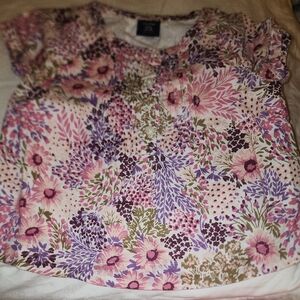 Sz 12-18 Months babyGAP Pink & Purple Floral Short Sleeve Top